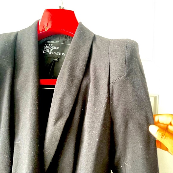 URBAN BEHAVIOR BLACK SHOULDER PADS BLAZER SIZE S - Picture 3 of 10